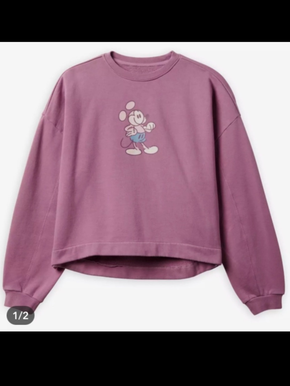 Disney | NWT Mickey Mouse Mousewear Pullover Sweatshirt Plum | Sz S